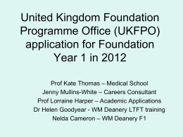 (UKFPO) application for Foundation Year 1 in 2012