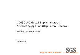ADaM 2.1 Implementation: A Challenging Next Step in the Process