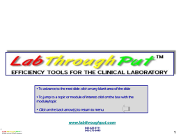 PowerPoint Presentation - Slide 1 - Lab Thru Put Clinical Laboratory