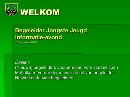 Presentatie Begeleider Jongste Jeugd informatie-avond