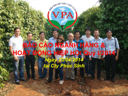 Báo cáo BCH Quý I năm 2014 - Hiệp hội Hồ tiêu Việt Nam