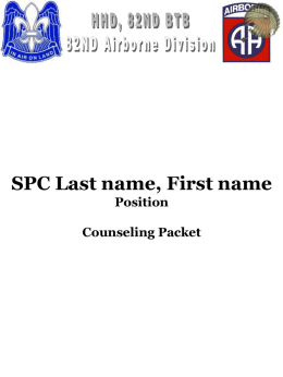 Paratrooper Counseling Packet