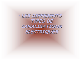 LES DIFFERENTS TYPES DE CANALISATIONS ELECTRIQUES