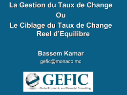Stabilité du Taux de Change - Banque Centrale de Tunisie