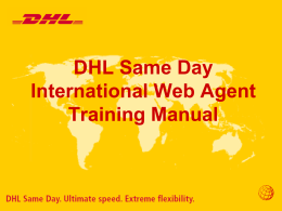 DHLSD International Web Agent Training Manual