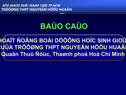 Trường THPT Nguyễn Hữu Huân - Sở Giáo dục và Đào tạo TP.HCM