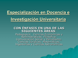 Especialización en Docencia e Investigación Universitaria