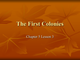 The First Colonies