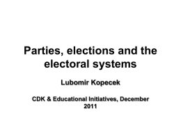 Political Parties, Elections and Electoral Systems