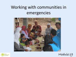 Working with Communities in Emergencies