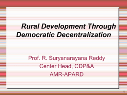 Rural Development Through Democratic Decentralization - amr