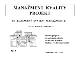 Projektový manažment - prednáška