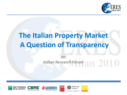 The Italian Property Market: A Question of Transparency