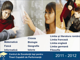 An şcolar 2011-2012 - Colegiul Naţional "Emil Racoviţă"