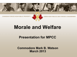 Morale & Welfare Overview