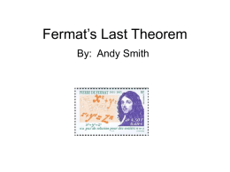 Fermat`s Last Theorem