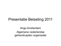Presentatie Belasting 2011