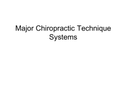 Major Chiropractic Technique Systems