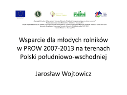 Wsparcie dla młodych rolników w PROW 2007-2013 na