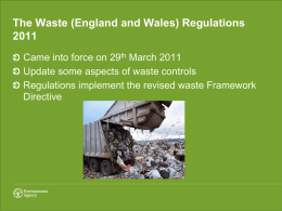 The Waste (England and Wales) Regulations 2011