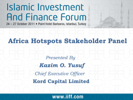 Africa Hotspots Stakeholder Panel Presented By Kazim O. Yusuf