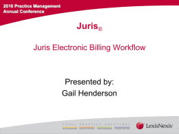 Juris Electronic Billing Workflow