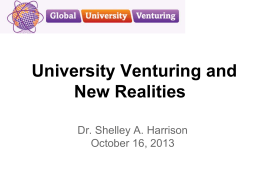 slides on University Venturing and New Realities