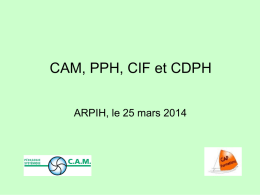 CAM, PPH, CIF et CDPH par Pascal Schmitz