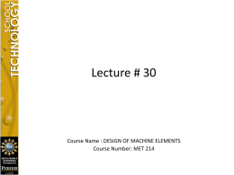 Lecture # 30