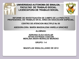 UNIVERSIDAD AUTONOMA DE SINALOA. FACULTAD
