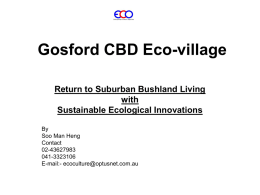 Proposed site: Gosford ECO-village