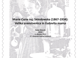 Marie Curie roj. Sklodowska