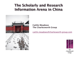 The scholarly and research information arena in China