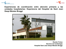 experiencia del Hospital de Sant Joan