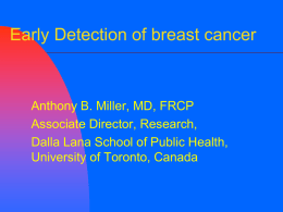 Early Detection of breast cancer