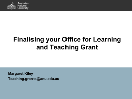 Finalising your Office for Learning and Teaching Grant Margaret