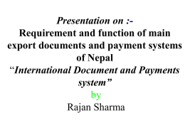 Int`l Document and Payment System-Nepal