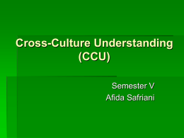 Cross Culture Understanding (CCU)