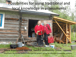 Possibilities for using traditional and local knowledge in assessments