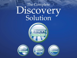 EDS (EBSCO Discovery Service) - Российский Государственный