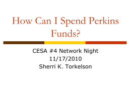 How Can I Spend Perkins Funds?