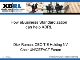 How eBusiness Standardization can help XBRL