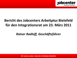Integrationsquoten Jobcenter Arbeitplus Bielefeld