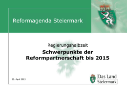 Schwerpunkte der Reformpartnerschaft bis 2015
