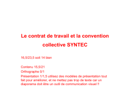 Le contrat de travail et la convention collective SYNTEC