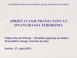 Sprjecavanje pranja novca - Hrvatska udruga korporativnih