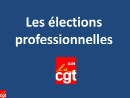 Les &eacute;lections professionnelles