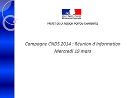 Campagne CNDS 2014 : Réunion d`information du 19 mars