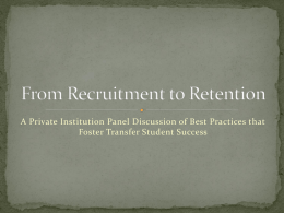 From Recruitment to Retention - National Institute for the Study of