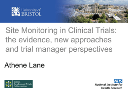 Site Monitoring in Clinical Trials